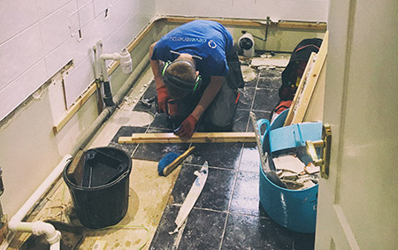 at work in the bathroom - Oxfordshire's experts in plumbing, heating and renewables